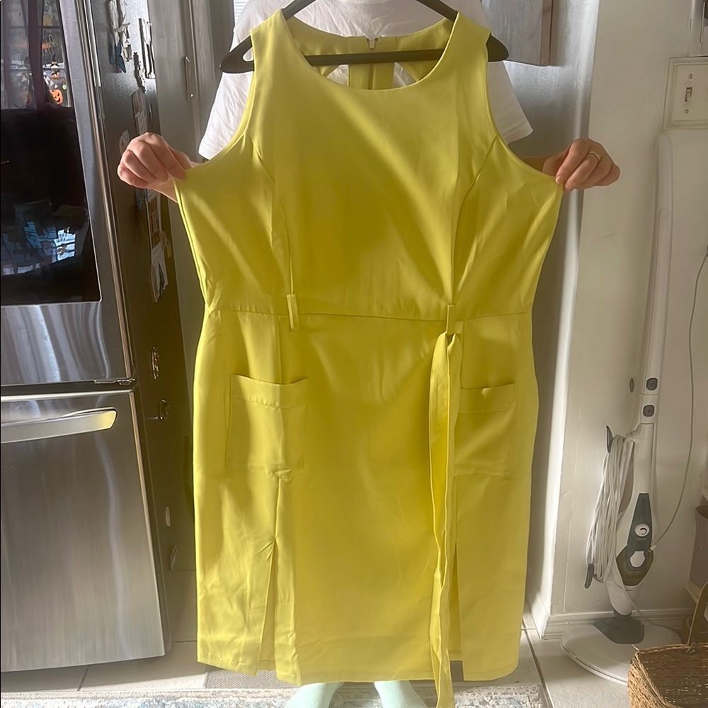Sunny Yellow Cut Out Sheath Dress Size XXL